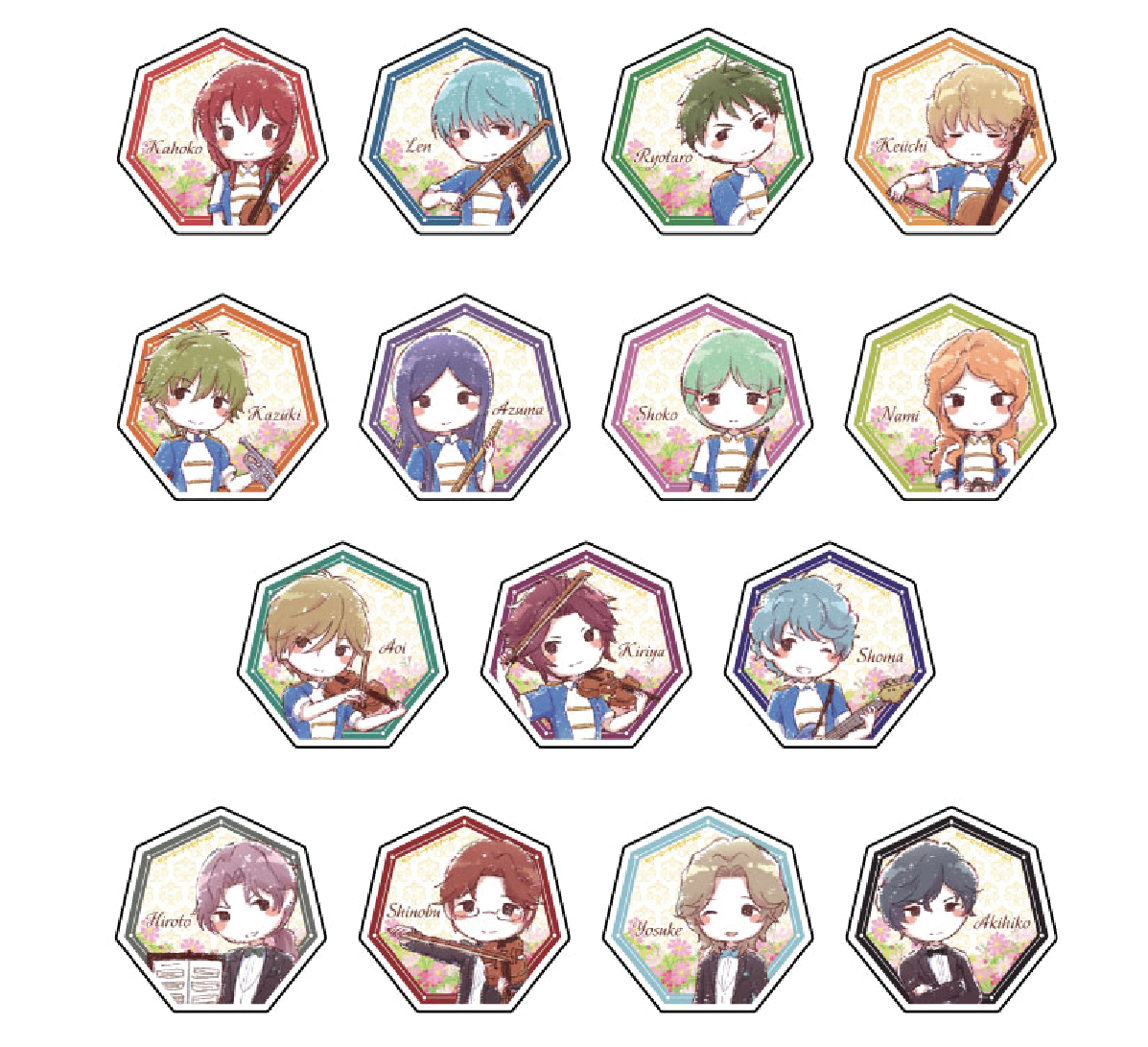 「金色のコルダ」シリーズ in GraffArtCAFE キャラアクリルバッジ「金色のコルダ2＆100万人の金色のコルダ」マーチング衣装ver. グラフアート